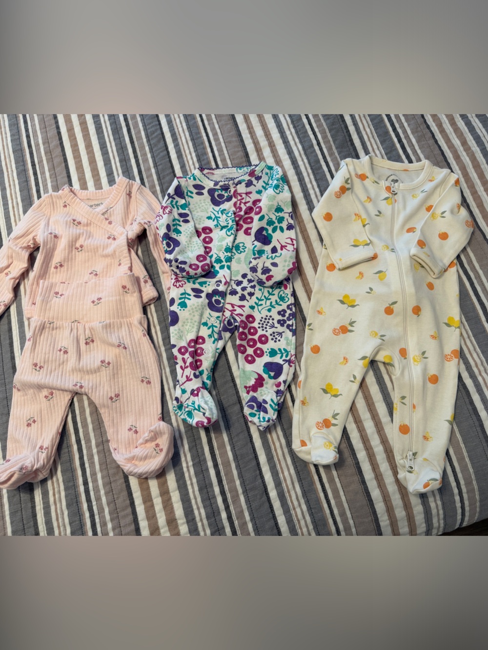 Unbranded Pink Floral Ribbed Baby One-Piece Never Worn